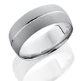 thumbnail image 2 of Pompeii 14K White Gold Mens Brushed Single Groove Wedding Band 8mm (,), 2 of 2