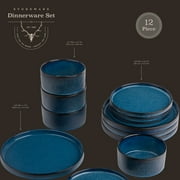 (2 pack) Yellowstone John 12-Piece Ceramic Dinnerware Set