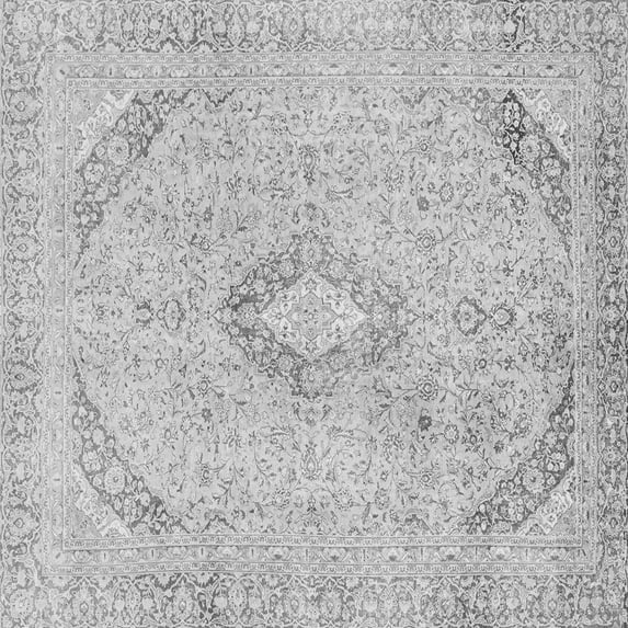 Ahgly Company Indoor Square Abstract Gray Modern Area Rugs, 7' Square