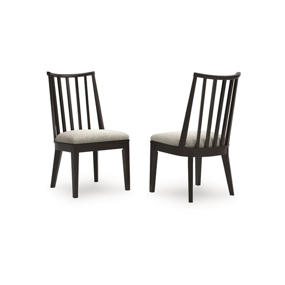 Signature Design by Ashley Galliden Curved Back Dining Chair, Set of 2, Black