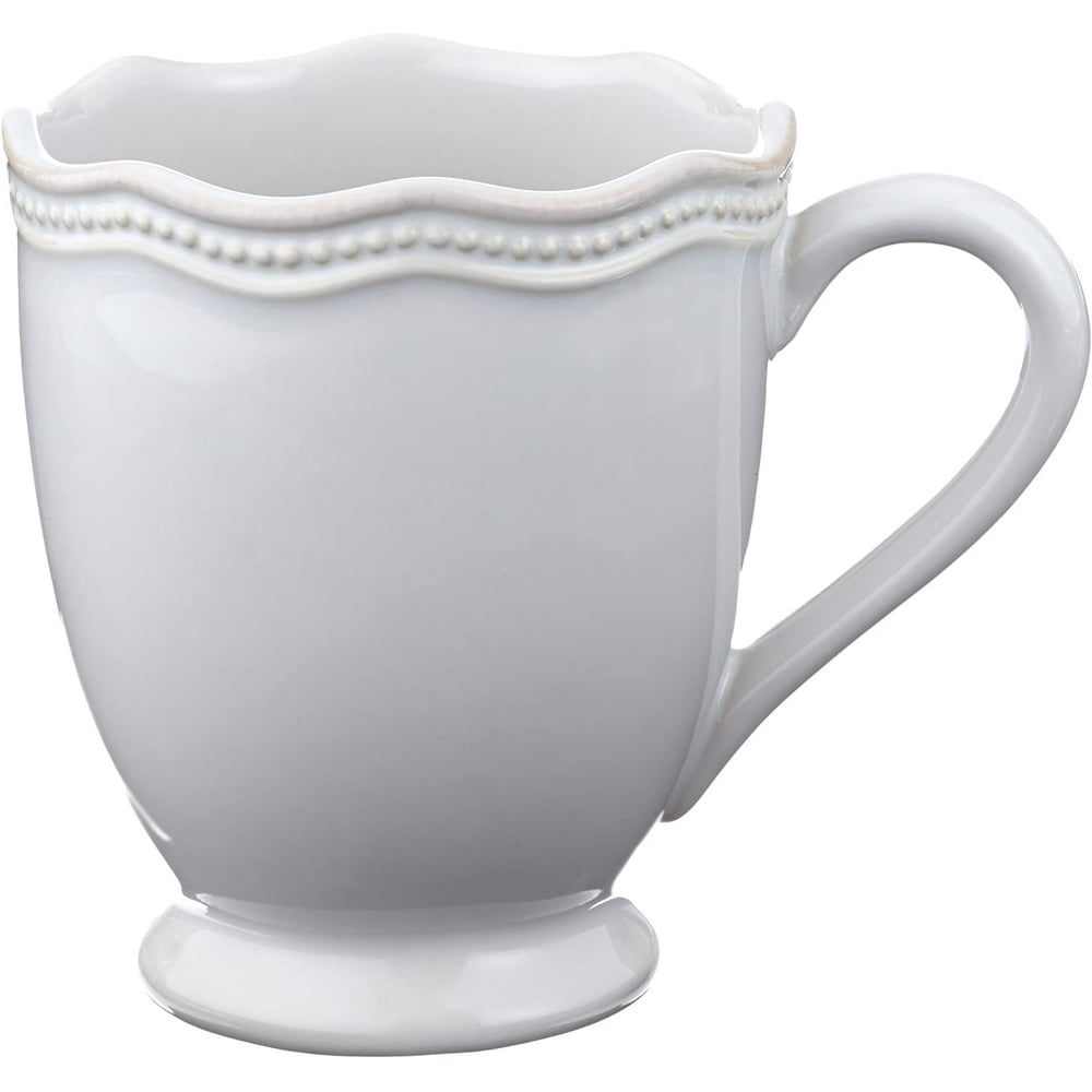 Lenox White French Perle Bead Mug, 12 Oz