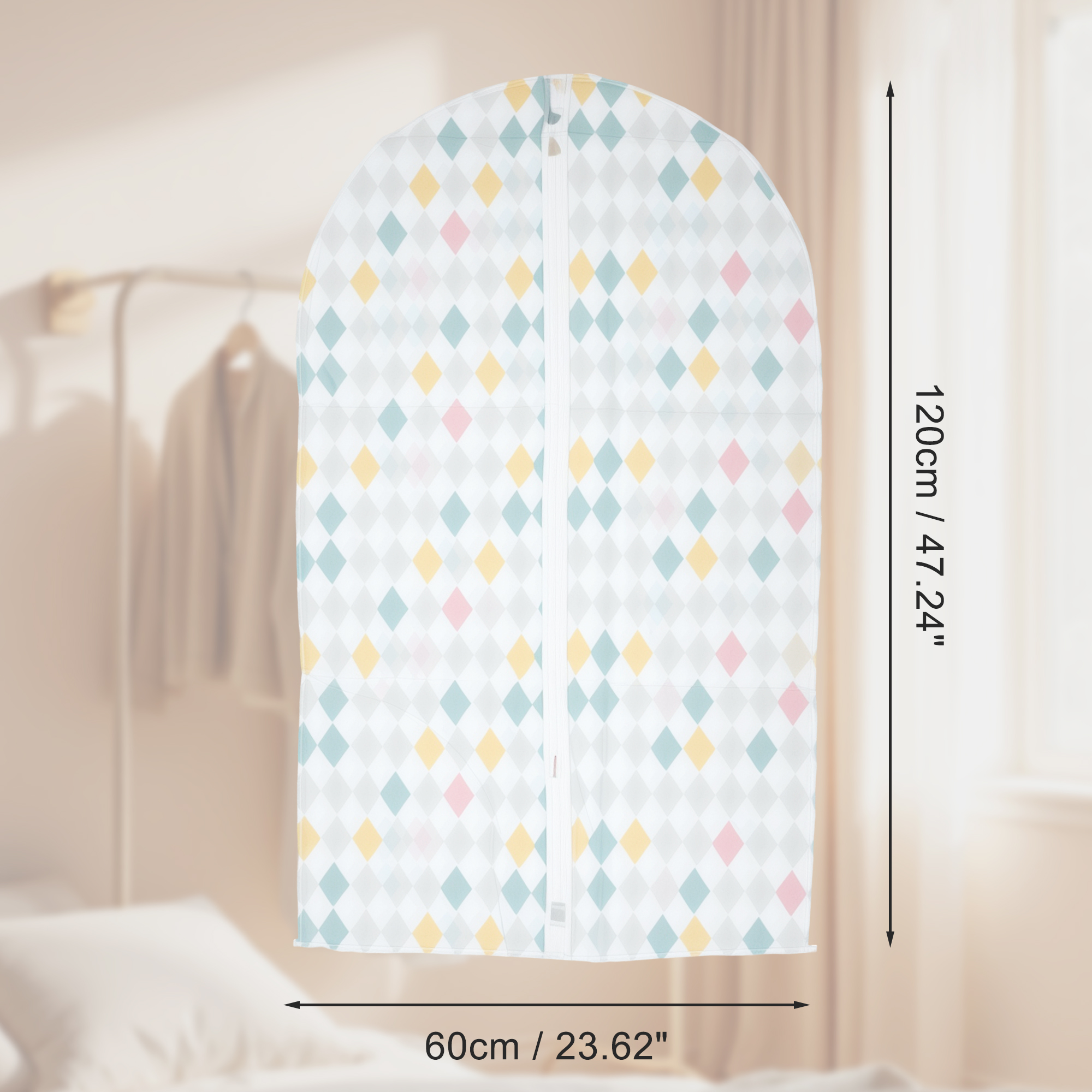 Unique Bargains 5 Pcs Durable Zipper Garment Bag for Closet Clear 47.24"x23.62"