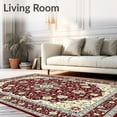thumbnail image 2 of ODIKA 6' x 9' Machine Washable Non-Slip Area Rug, Middle Eastern Medallion High Traffic Rug, Red, 47133, 2 of 7