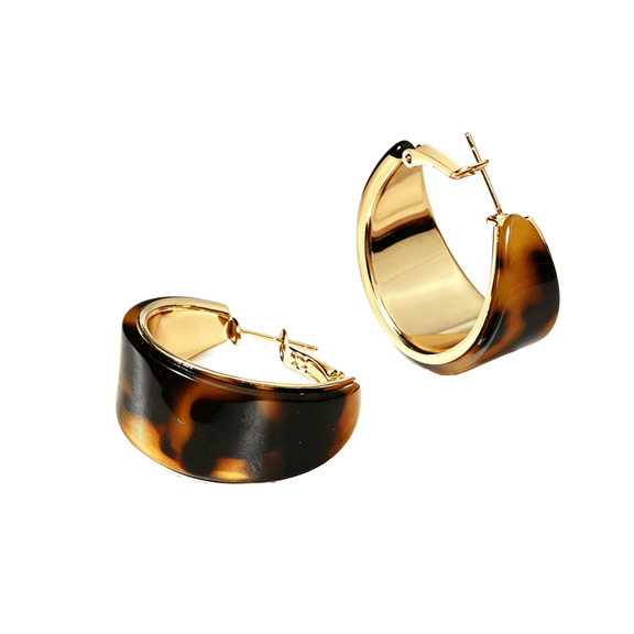 PAURO Chunky Stud Earrings Dainty Simple Earrings for Women Statement Jewelry Gift Brown