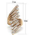 thumbnail image 3 of Luxe Jewelry Designs Women's High Rose Gold Polished Stainless Steel Unique Ring with AAA Grade, 3 of 4