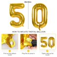 thumbnail image 3 of 2X Cumpleaños Globo de Feliz Cumpleaños NúMero de Pancarta "50" Globos Papel de Aluminio Mylar Y Globos Suministros, 3 of 5