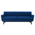 thumbnail image 4 of Tufted Sofa, Velvet, Blue Navy, Modern Contemporary Urban Design, Living Lounge Room Hotel Lobby Hospitality, 4 of 7