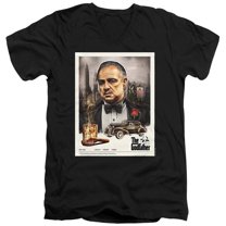 Godfather Vintage Poster Unisex Adult V-Neck T Shirt (Small) Black