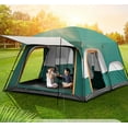 thumbnail image 2 of LIXI Large Camping Tent,8-12 Person 3 Door 2 Room Oxford Outdoor Hiking Tent with Waterproof,169"×120"×79",Green, 2 of 7