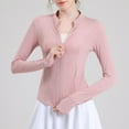 thumbnail image 2 of ChaoHeng Womens Jackets Solid Color Plus Size No Hood 2024 Clearance,Women's Winter Casual Solid Long-sleeved Zipper Slim Sports Top Coat(Pink,L), 2 of 9
