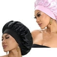 thumbnail image 2 of Silk Bonnet Wide-Band High-Elasticity Headscarf, Women Satin Bonnet Hair Wrap for Beauty , Shower , Hair Care Cap for Women, Satin Sleep Cap, 2 of 11