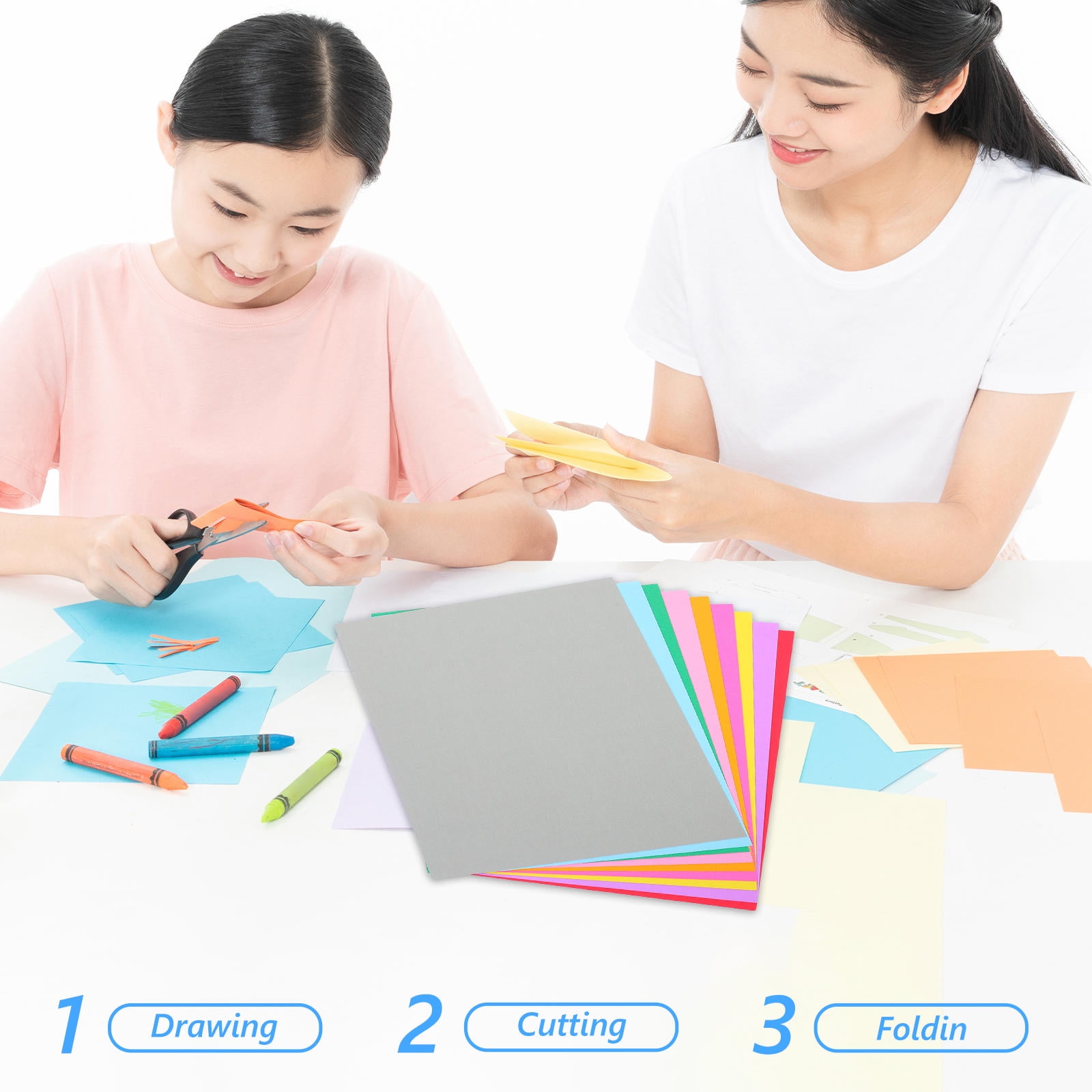 Worgeous 250pcs Colorful Cardstock Paper Sheets Double Sided Colored Printer Paper Scrapbooking Supplies for DIY Crafts, Scrapbooking, Card Making