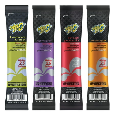 - Sqwincher ZERO Powder Concentrate, Assorted, Yields 2 1/2 gal, Packet