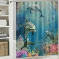 thumbnail image 6 of Orinice Sea Dolphin Shower Curtain Sets with Rugs,Toilet Lid Cover and Bath Mat, Haunted House Shower Curtains Bathroom Decor Set 69x72, 6 of 7