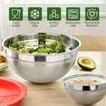 thumbnail image 5 of TINANA Stainless Steel Mixing Bowls with Lids, 6PCS Nesting Bowl Set 4.5/4/2.5/2/1.5/0.75QT, Airtight Lids, Built-In Grater, Dishwasher Safe, 5 of 7