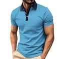 thumbnail image 3 of Xcmzpl Golf Shirts for Men Breathable Moisture Wicking Performance Pique Sport Short Sleeve Striped Mens Golf Shirt S-5XL, 3 of 6