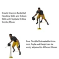 thumbnail image 4 of Agile Reaction Basketball Dribble Trainer Adjustable Dribbling Training Equipment Easy to Assemble Foldable Trainer Rods, 4 of 5