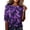Dark Purple, variant on Womens Half Sleeve T Shirts Crewneck Halloween Ghost Print Tunic Tops Loose Casual Clothes