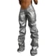 thumbnail image 1 of Txlixc - Pantalones casuales rectos plisados para mujer, pantalones largos de cintura baja de piel sintética de color sólido a la moda Txlixc Estilo de ocio, 1 of 9