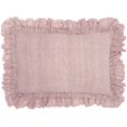 thumbnail image 1 of homeroots home decor 386188 Dainty Ruffle Edged Pink Lumbar Pillow, 1 of 1
