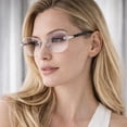 thumbnail image 5 of 4 Pack Rimless Reading Glasses Rectangle Readers Women Lightweight Clear Frame Office Computer, 5 of 6