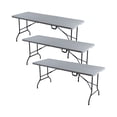 thumbnail image 1 of Mesa Plegable Blanca 180 cm Paquete 3 piezas LOOMBER, 1 of 4