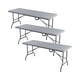 thumbnail image 1 of Mesa Plegable Blanca 180 cm Paquete 3 piezas LOOMBER, 1 of 4