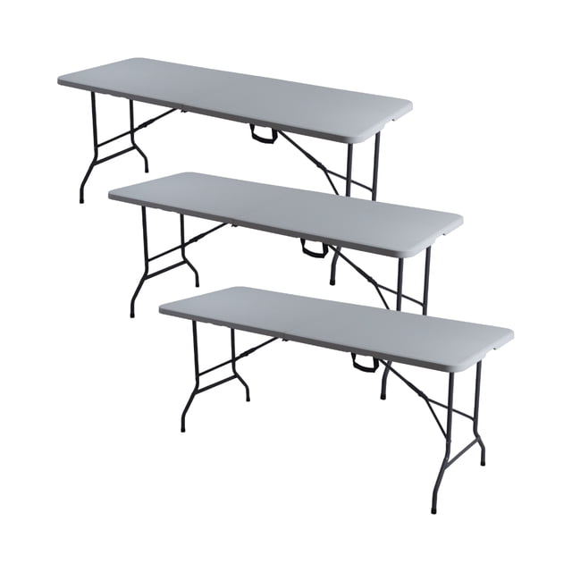 Mesa Plegable Blanca 180 cm Paquete 3 piezas LOOMBER