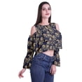 thumbnail image 3 of Moomaya Plus Size Cold Shoulder Top Printed Ladies Tops Blouses Women Party Tops, 3 of 4