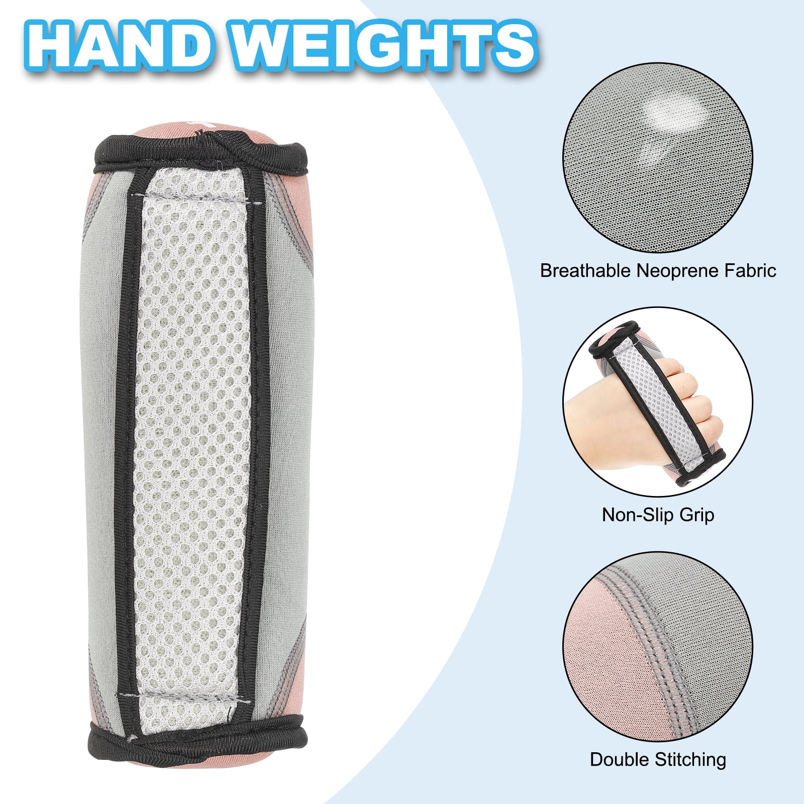 Hand Weights for Women Men 2 Lbs Total Soft Dumbbells with Strap Orange