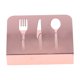 thumbnail image 4 of Servilletero único con diseño de cuchillo y tenedor, servilletero de Metal vertical antideslizante, decoraciones de mesa para bares, cafeterías, oro rosa, 4 of 12