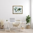 thumbnail image 2 of Stupell Green Toned World Map Travel & Places Painting Gold Floater Framed Art Print Wall Art, 2 of 9