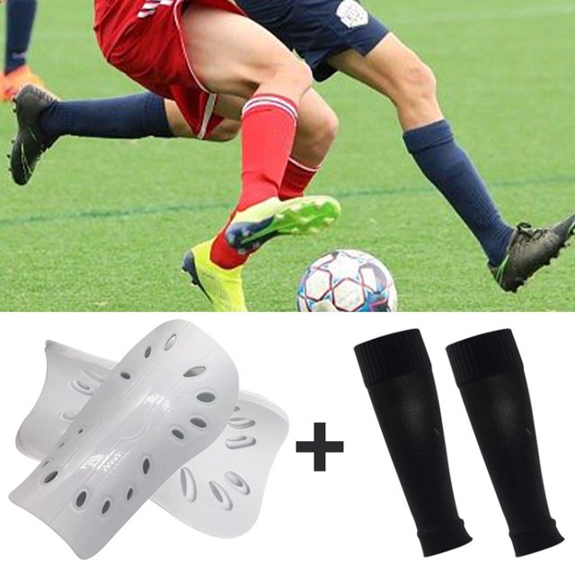 Calcetines de fútbol hasta media pantorrilla, calcetines elásticos, deflector protector deportivo, traje de equipamiento para estadio