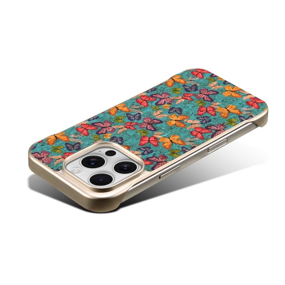 Allytechgroup iPhone 16 Plus Case, [Compatible with Magsafe] Stylish Retro Design PU Leather Slim Fit Anti-Scratch Lightweight Corner Protective Phone Cover for iPhone 16 Plus, Butterflyblue