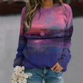 thumbnail image 2 of De Blusas de manga larga con estampado tie-dye y cuello redondo de moda informal de invierno para mujer, 2 of 4