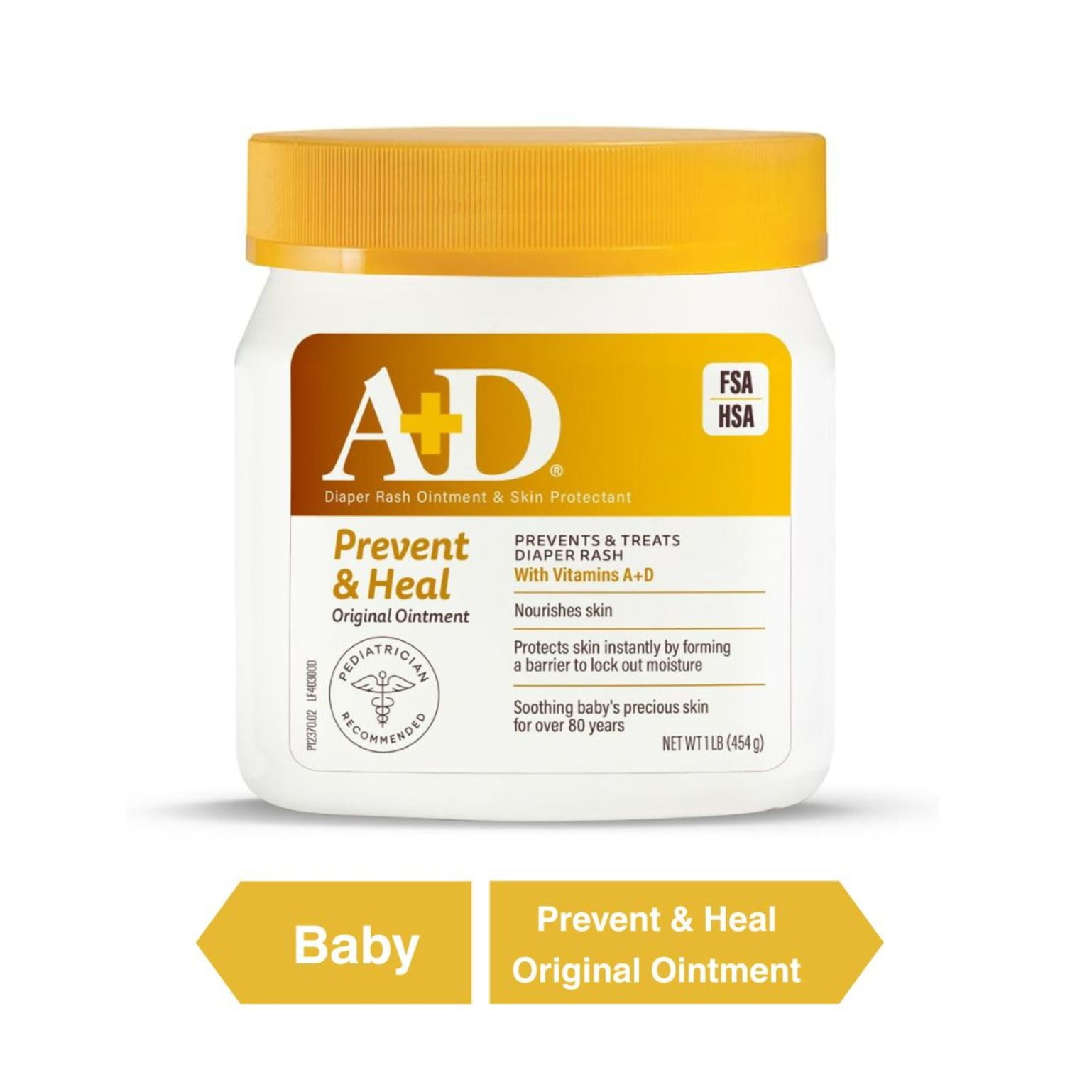 A+D Original Diaper Rash Ointment, 1lb Tub, All Skin Types