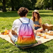 MMJ Drawstring Backpack Lightweight Polyester Gym Sackpack Large Capacity Sport Bag for Basketball Soccer Beach Hiking Cycling, 19.29x16.14in