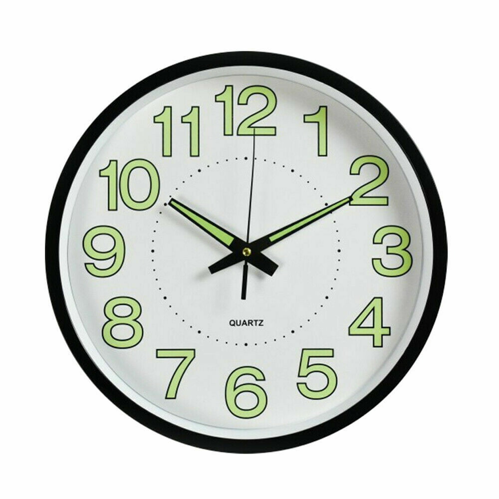 12 Inch Luminous Glow Wall Clock Silent Dark Quartz Classic Bedroom