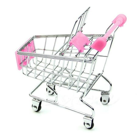 Cotonie Mini Supermarket Toys Desktop Storage Boxes Handcart Shopping Utility Cart Mode Storage Desk