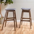 thumbnail image 2 of Hosk Fabric Backless Bar Stool, Set of 2, Dark Grey and Walnut Finish, 2 of 6