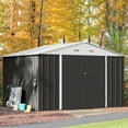 thumbnail image 2 of Vineego 8x10 FT Outdoor Storage Shed, Outside Sheds & Outdoor Storage Metal Galvanized Steel,Gray, 2 of 3
