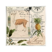 Stupell Industries Vintage Antelope Postcard Animals & Insects Painting Unframed Art Print Wall Art, 12 x 12