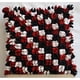 thumbnail image 4 of Funda de almohada roja, moderna funda de cojín a cuadros, 30 x 30 cm (12 x 12 pulgadas), funda de almohada de fieltro, origami 3D rojo, negro y marfil, abstracto - Flor roja y negra, 4 of 6