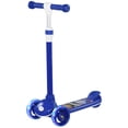 thumbnail image 1 of Qaba Trottinette à 3 Roues - Hauteur Réglable, Roues à DEL, Bleu / Parfait pour le Parc et la Chaussée / Construction Durable en PP et Acier / Âges 2-6 Ans, 1 of 7