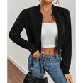 thumbnail image 6 of SOMER Bomber Jacket Women Lightweight Casual Zip Up Black Womens Jackets Cropped Long Sleeve Fashion, Fall 2025, 6 of 6