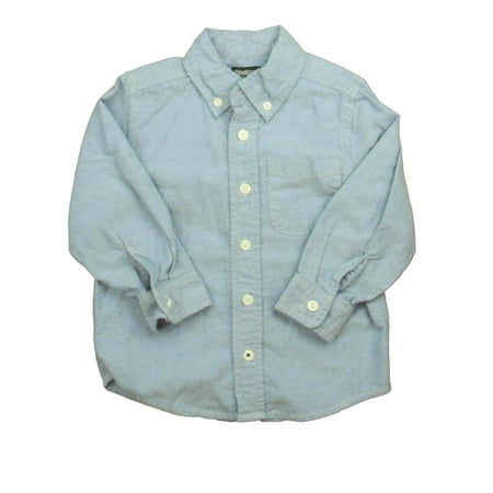 

Pre-owned The Children s Place Boys Blue Button Down Long Sleeve size: 3T