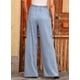 thumbnail image 3 of Jeans de mezclilla con cordón de cintura alta y pierna ancha para mujer, 3 of 7