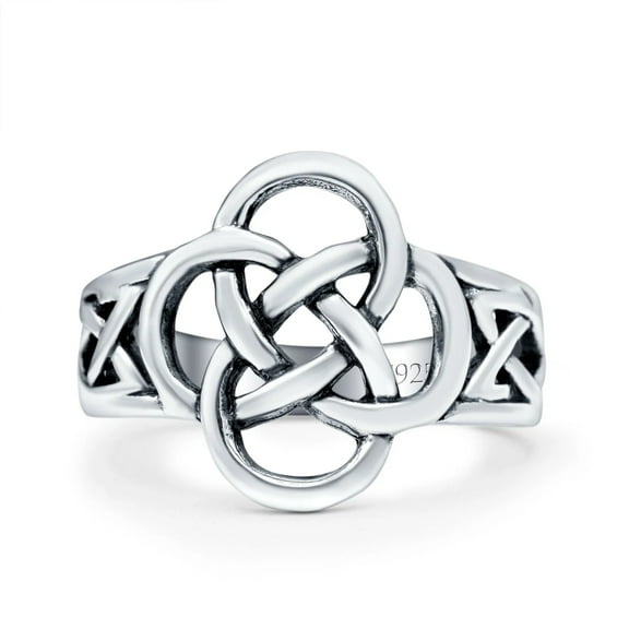 Celtic Ring Oxidized Band Solid 925 Sterling Silver Thumb Ring (10mm) Size 5