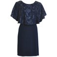 thumbnail image 1 of Vestido recto con capa metálica Connected Apparel para mujer azul 8P, 1 of 1