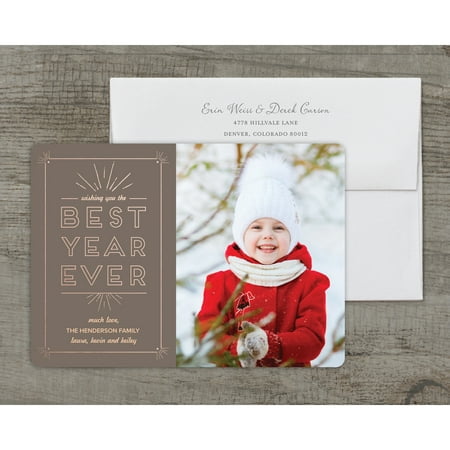 Best Year Ever - Deluxe 5x7 Personalized Holiday New Year